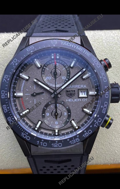 Tag Heuer Carrera Heuer 01 Swiss Replica Watch in Ceramic Casing - Grey Dial 