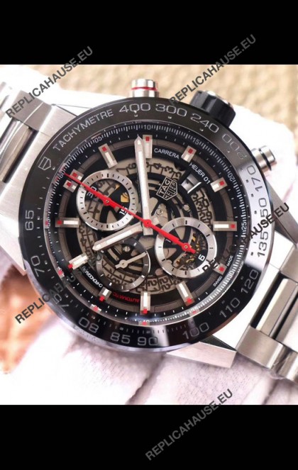 Tag Heuer Carrera Heuer 01 Swiss Replica Watch in Steel Casing/Strap
