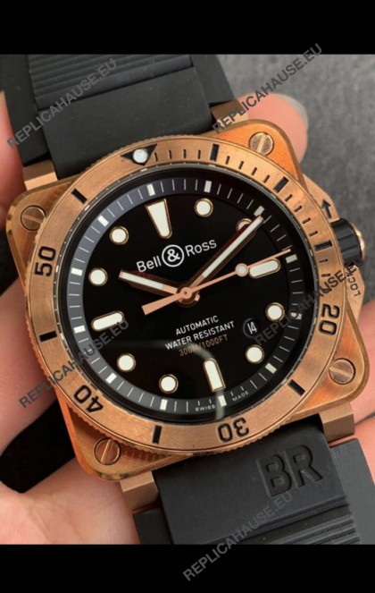 Bell & Ross BR03-92 Diver Rose Gold Swiss Replica Watch 1:1 Mirror Replica