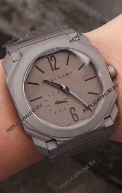 Bvlgari Octo Finissmo Edition 1:1 Mirror Replica Sandblasted Ceramic Casing and Strap 