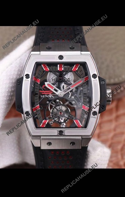 Hublot Masterpiece MP Senna Edition Genuine Tourbillon Swiss Replica Watch in Titanium Casing