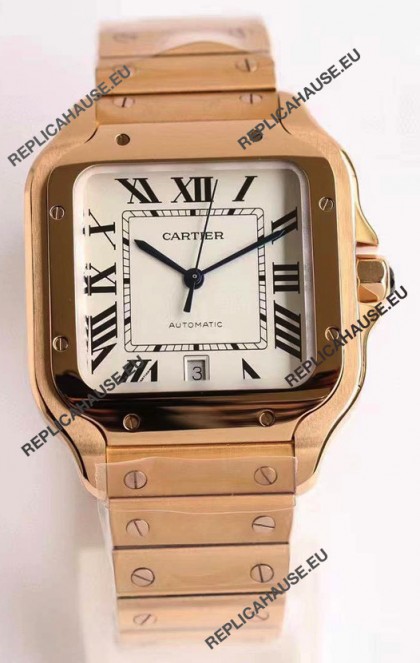 Cartier Santos De Cartier XL 1:1 Rose Gold Casing Swiss Replica Watch 40MM