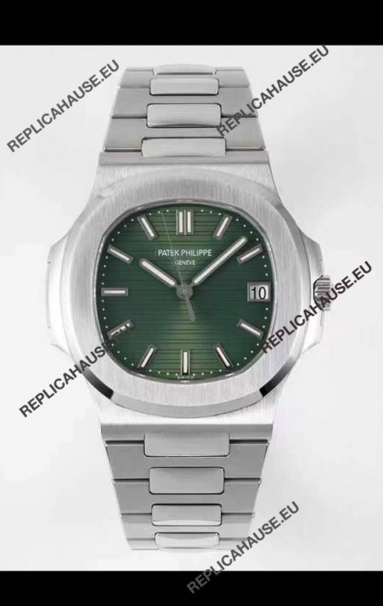 Patek Philippe Nautilus 5711/1A-014 1:1 Mirror Swiss Replica Watch in Green Dial 904L Steel 