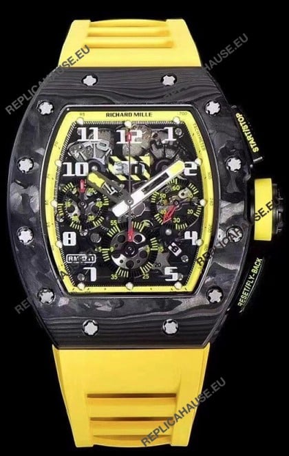 Richard Mille RM011 Felipe Massa 1:1 Mirror Quality One Piece Black Forged Carbon Case Watch