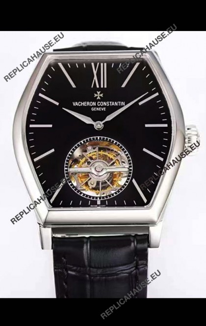 Vacheron Constantin Malte Tourbillon 1:1 Mirror Stainless Steel Swiss Replica Black Dial 