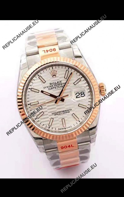 Rolex Datejust Fluted-Motif Dial 41MM Cal.3135 Movement Swiss Replica Watch in 904L Two Tone Casing