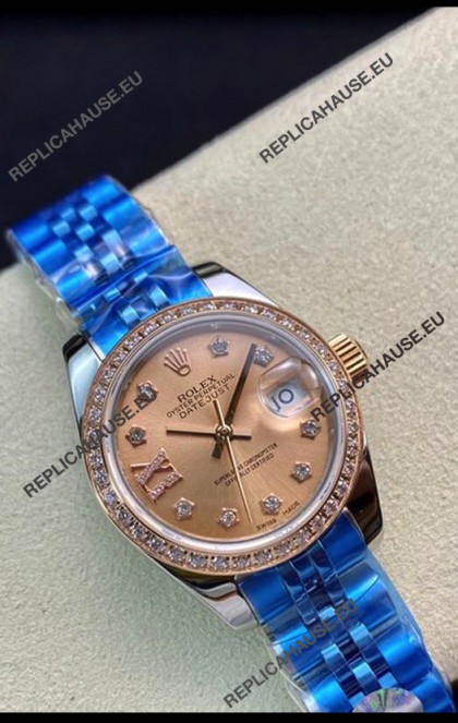 Rolex Datejust Ladies 28MM Cal.3135 Movement Swiss Replica in 904L Steel Brown Dial 