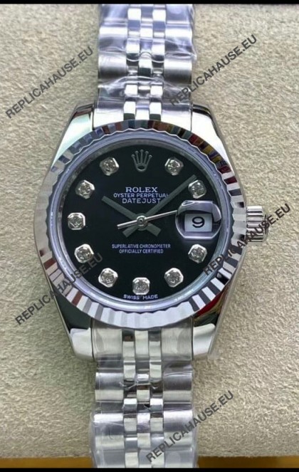 Rolex Datejust 279174 28MM Swiss Replica in 904L Steel in Black Dial - 1:1 Mirror Replica