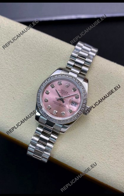 Rolex Datejust 279139 28MM Swiss Replica in 904L Steel in Pink Dial - 1:1 Mirror Replica