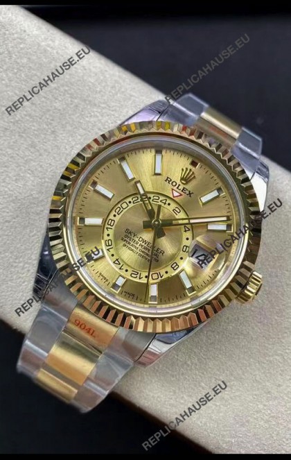 Rolex Sky-Dweller Oystersteel and Yellow Gold Oyster 42MM 1:1 Mirror Replica Watch 
