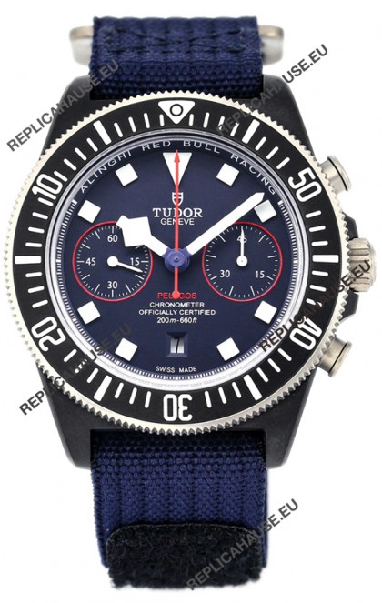 Tudor Pelagos FXD Chronograph Titanium Casing 1:1 Mirror Replica Blue Dial in Nato Strap