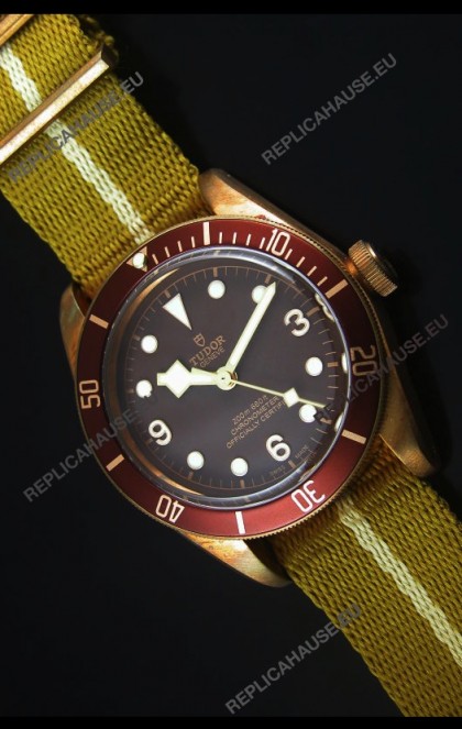 Tudor Heritage Bay Bronze Swiss Replica Watch with NATO Strap 