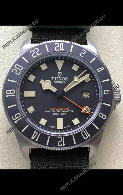 Tudor Pelagos FXD GMT Titanium Casing 1:1 Mirror Replica Black Dial in Green Nato Strap