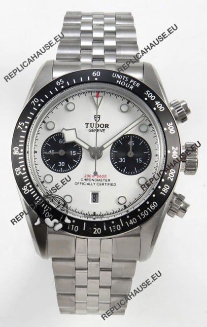 Tudor Super Clone Black Bay Chronograph Watch in White Dial