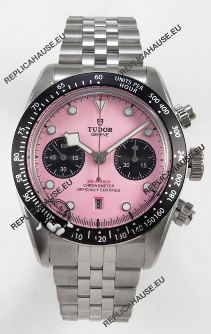Tudor Super Clone Black Bay Chronograph Watch in Pink Dial