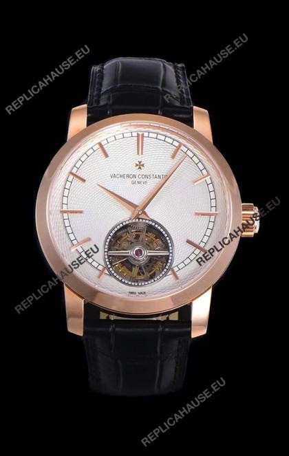 Vacheron Constantin Minute Repeater Tourbillon Swiss Replica Watch in Steel Casing 44MM Rose Gold Casing