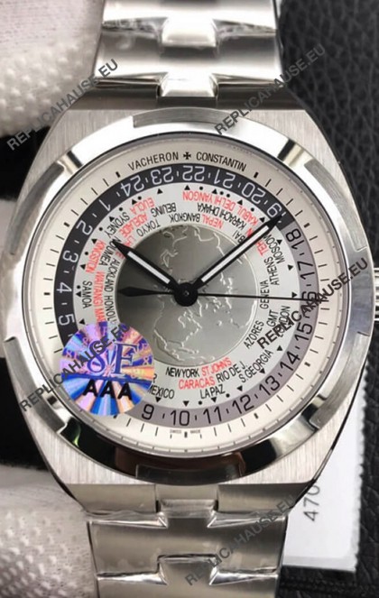 Vacheron Constantin Overseas World Time Edition White Dial Swiss Replica Watch 
