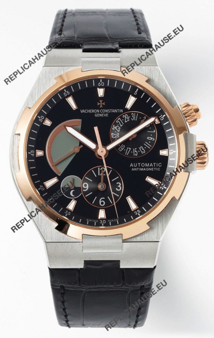 Vacheron Constantin Power Reserve Black Dial Two Tone Black Dial Swiss Replica Watch