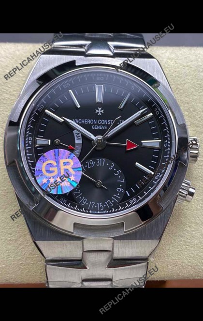 Vacheron Constantin Overseas Dual Time Stainless Steel 1:1 Mirror Swiss Replica Black Dial
