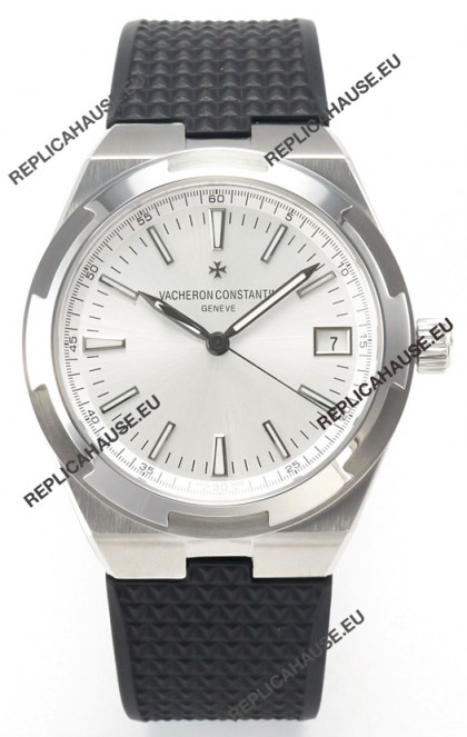 Vacheron Constantin Super Clone Overseas Edition Steel Casing and Dial in Rubber Strap