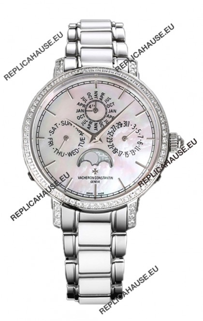 Vacheron Constantin Traditionelle Perpetual Calendar Ultra-Thin Steel Swiss Replica