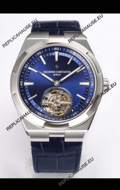 Vacheron Constantin Overseas Tourbillon Stainless Steel Leather Strap 1:1 Mirror Replica