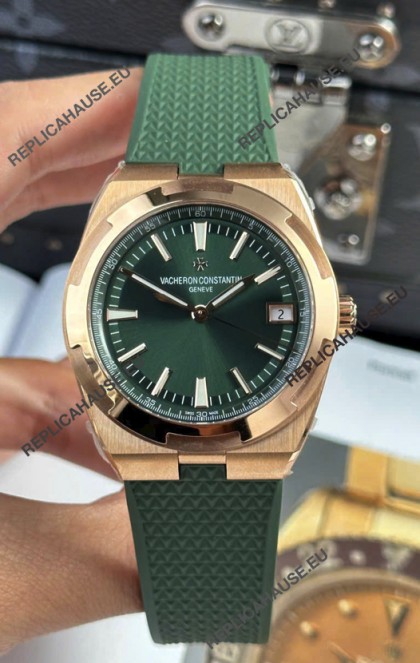 Vacheron Constantin Super Clone Overseas Edition Rose Gold Casing Rubber Strap