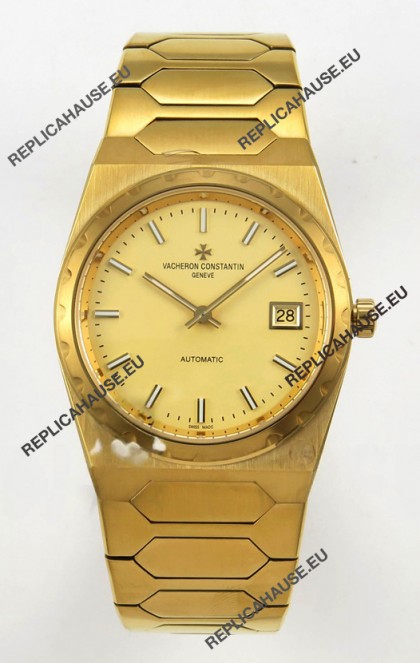 Vacheron Constantin Historiques 222 Super Clone 37MM Yellow Gold Watch in Gold Dial