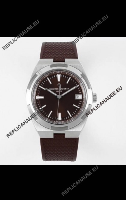 Vacheron Constantin Overseas 1:1 Mirror Swiss Replica Watch in Brown Dial - Rubber Strap