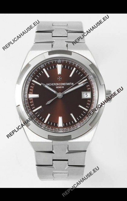 Vacheron Constantin Overseas 1:1 Mirror Swiss Replica Watch in Brown Dial - Steel Strap