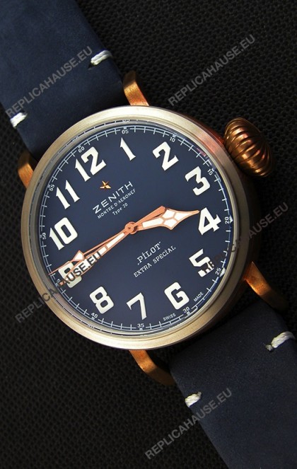 Zenith Pilot Type 20 Extra Special Vintage Style Blue Dial Swiss 1:1 Mirror Replica watch 