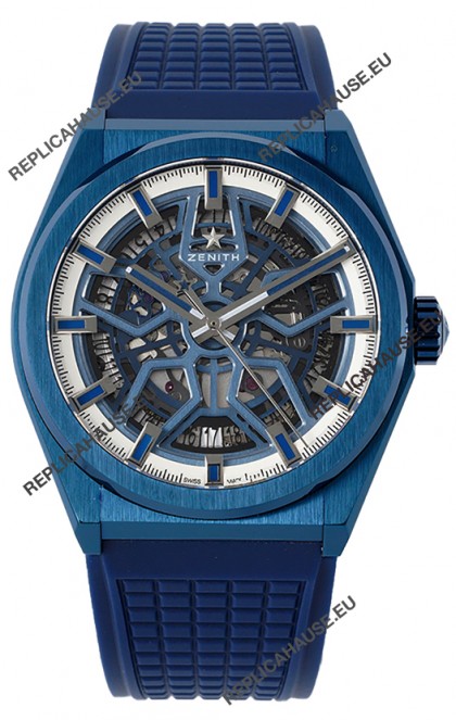 Zenith Defy Classic Skeleton 41MM Blue Ceramic Men's Swiss Replica Watch