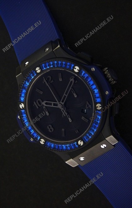 Hublot Big Bang Limited Edition All Black in Blue Dial