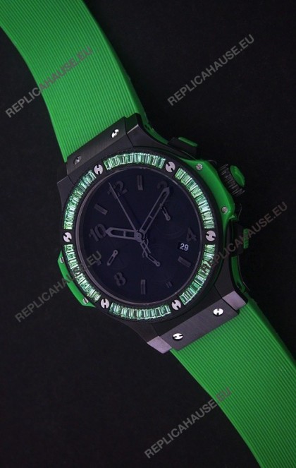 Hublot Big Bang Limited Edition All Black in Green Strap