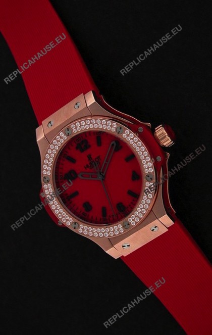 Hublot Big Bang King Swiss Quartz Watch in Diamond Plated