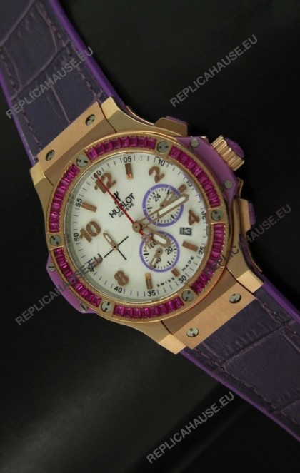 Hublot Big Bang All Black Edition Japanese Quartz Watch in Pink Gold