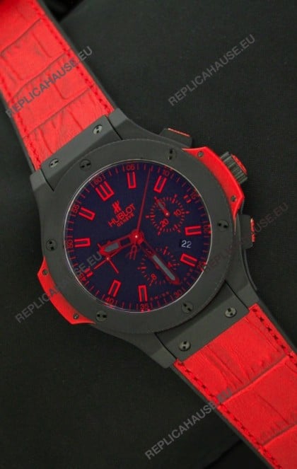 Hublot Big Bang Ceramic Sandblasted Matte Watch in Red - 1:1 Mirror Replica