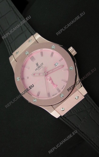 Hublot Classic Fusion FIFA Edition Swiss Watch in Pink Gold Case