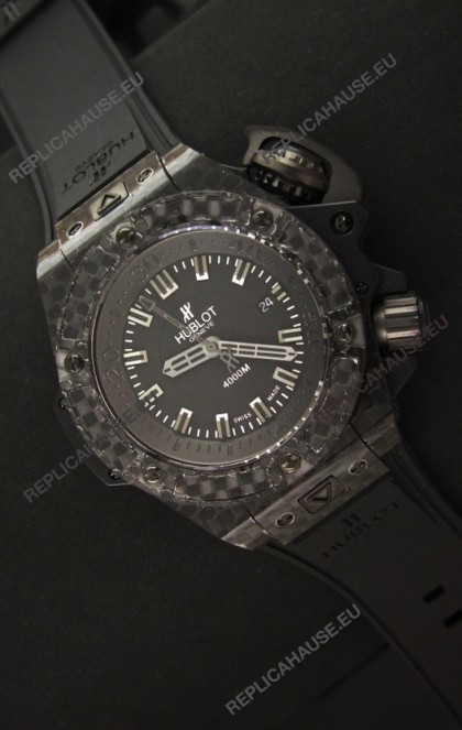 Hublot Diver 4000m Swiss Replica Watch Full Carbon Black Dial