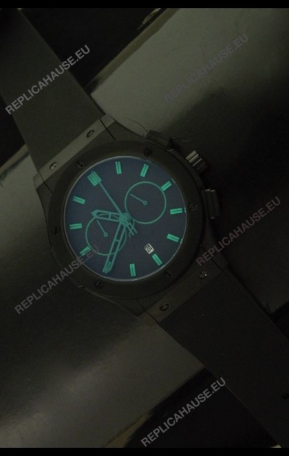 Hublot Big Bang Classic Fusion Chrono Japanese Watch with Green Markers Ceramic Case