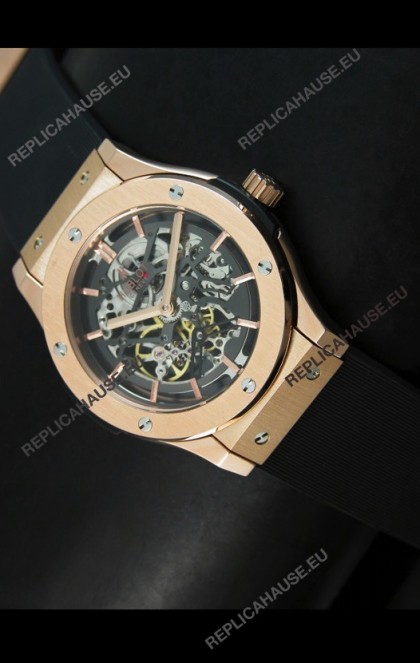 Hublot Classic Fusion Japanese Replica Watch in Pink Gold Casing