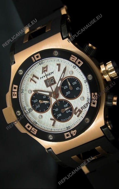 Hysek Abyss Explorer Steel Swiss Watch in Pink Gold Case