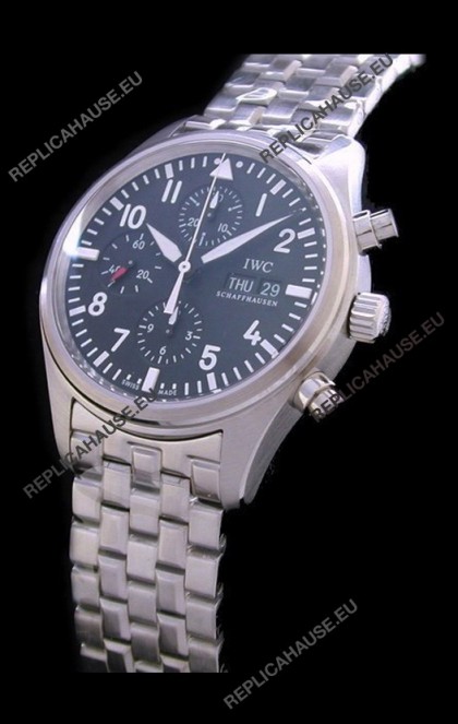 IWC Pilot Swiss Replica Watch in Black Dial