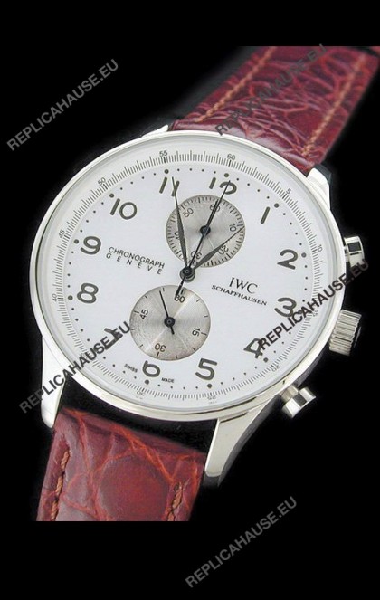IWC Schaffhausen Japanese Replica Watch in White Dial