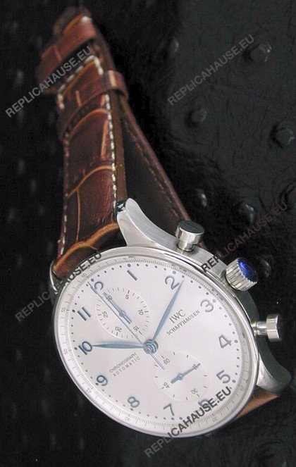 IWC Portuguese Chronograph Swiss Replica Watch in White Dial