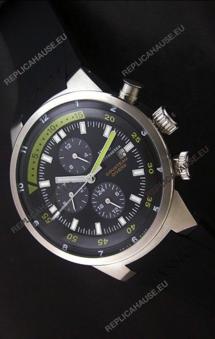 IWC Schaffhausen Cousteau Divers Japanese Replica Watch in Black