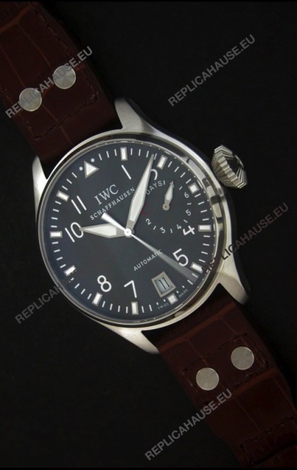 IWC Die Grosse Fliegeruhr Swiss Replica Watch in Black Strap