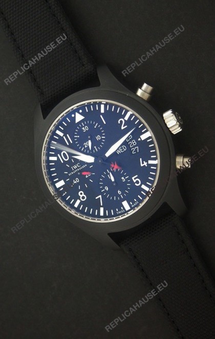 IWC Top Gun Full Ceramic Swiss Replica Watch in Blue Dial