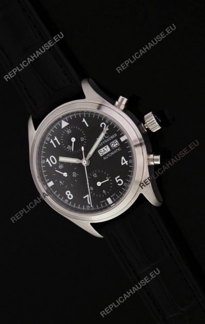 IWC Der Flieger Chronograph Swiss Replica Watch in Black