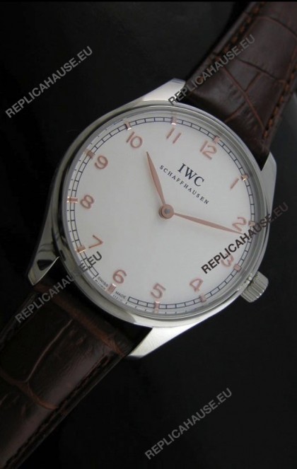 IWC Schaffhausen Japanese Replica Watch in White Dial